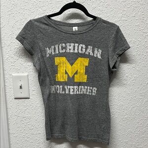 Gray Michigan Wolverines Women's Top
